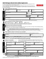 Michigan Michigan Absent Voter Ballot Application - Fill Out, Sign ...