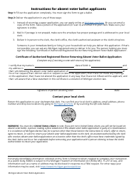 Michigan Absent Voter Ballot Application - Michigan, Page 2