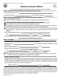 Document preview: Form CDPH8727 Residency Verification Affidavit - California