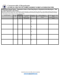 815 Cmr 5.00 - Non-tort Settlement/Judgment Payment Authorization Form - Massachusetts, Page 3