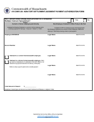 815 Cmr 5.00 - Non-tort Settlement/Judgment Payment Authorization Form - Massachusetts, Page 4
