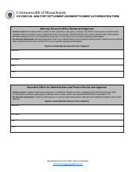 815 Cmr 5.00 - Non-tort Settlement/Judgment Payment Authorization Form - Massachusetts, Page 7