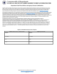 815 Cmr 5.00 - Non-tort Settlement/Judgment Payment Authorization Form - Massachusetts, Page 8