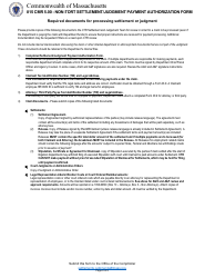 815 Cmr 5.00 - Non-tort Settlement/Judgment Payment Authorization Form - Massachusetts, Page 9