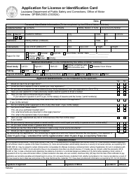 Form DPSMV2003 Application for License or Identification Card - Louisiana