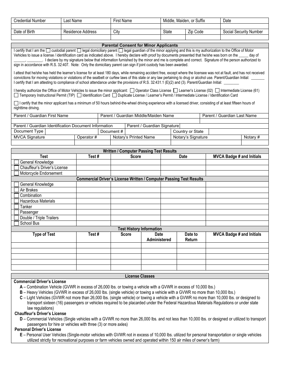 Form DPSMV2003 Application for License or Identification Card - Louisiana, Page 2