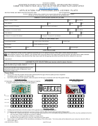 Document preview: Form HSMV83043 Application for Personalized License Plate - Florida
