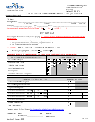 Application for Examination or Certificate of Qualification - Nova Scotia, Canada