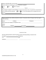 Probate Guardianship Questionnaire - County of Alameda, California, Page 11