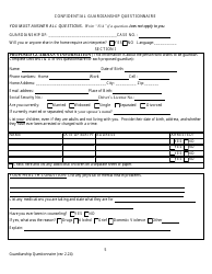 Probate Guardianship Questionnaire - County of Alameda, California, Page 5