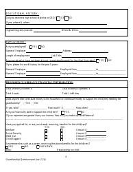 Probate Guardianship Questionnaire - County of Alameda, California, Page 6