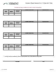 Form VX-110 Consumer&#039;s Repair Summary for a 3-times-Out Claim - Vermont, Page 2