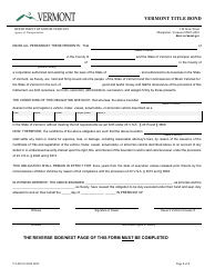 Document preview: Form VT-020 Vermont Title Bond - Vermont
