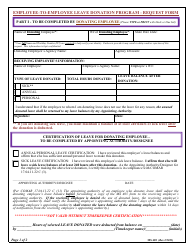 Document preview: Form MS405 Employee-To-Employee Leave Donation Program - Request Form - Maryland