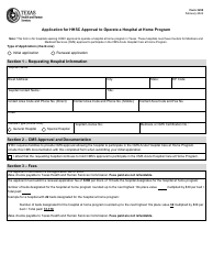 Form 3230 Application for Hhsc Approval to Operate a Hospital at Home Program - Texas