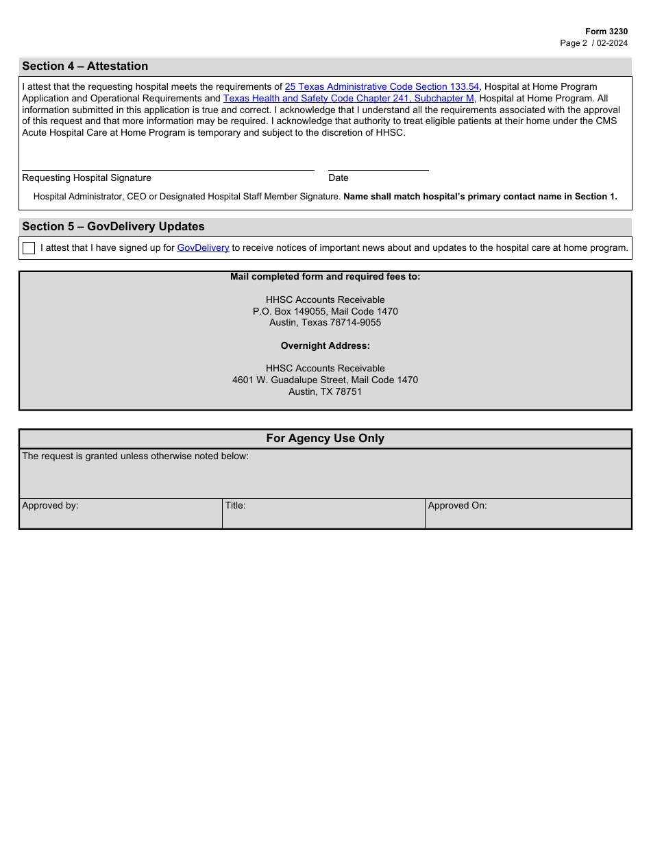 Form 3230 - Fill Out, Sign Online and Download Fillable PDF, Texas ...