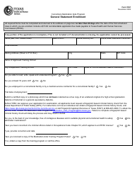 Form 5541 General Statement Enrollment - Corrections Medication Aide Program - Texas