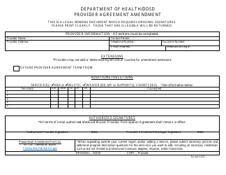 Provider Agreement Amendment - New Mexico