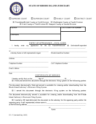Document preview: Form CC-11 Entry of Appearance - Civil Cases - Rhode Island
