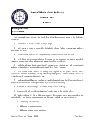 Form Superior-79 Contract - Adult Drug Court Program - Rhode Island