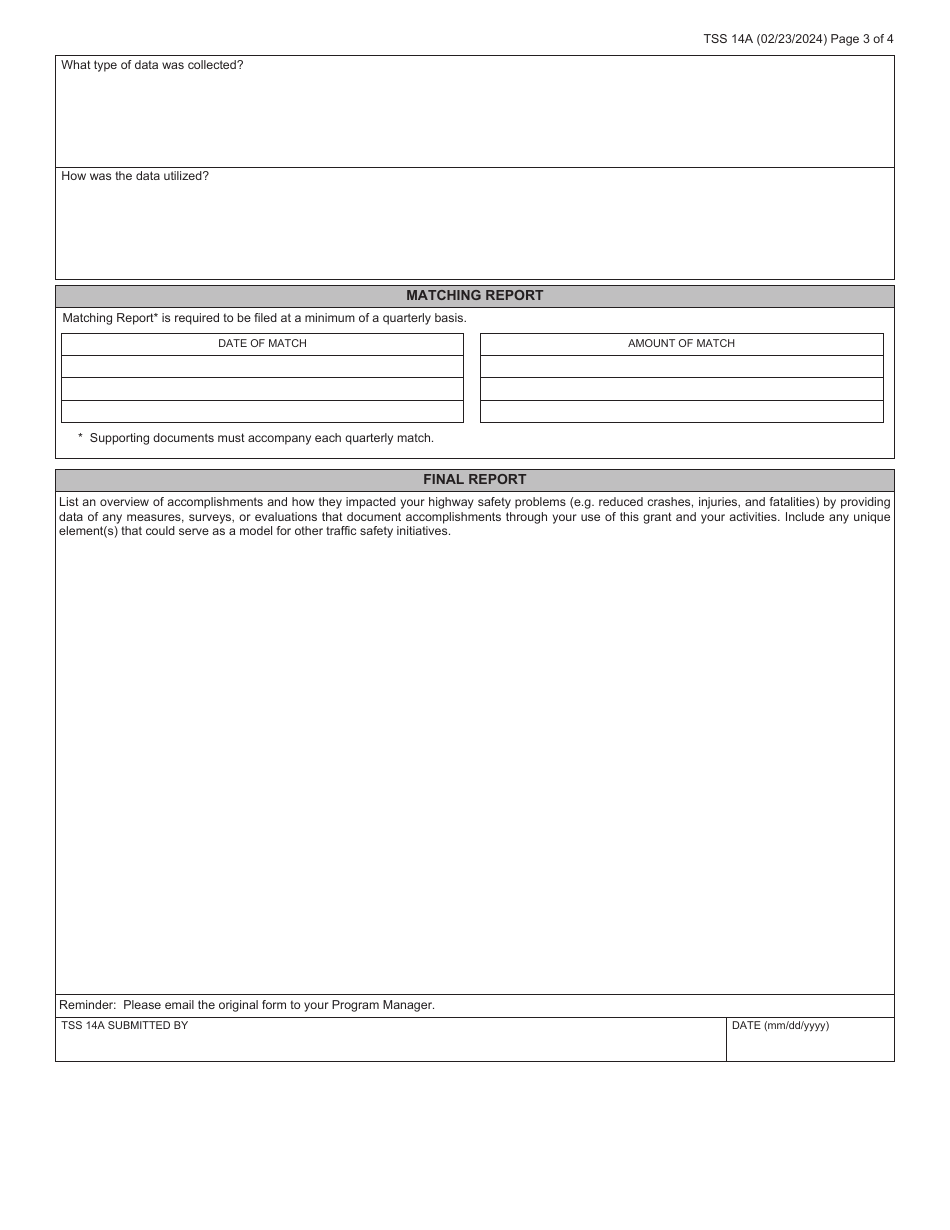 Form TSS14A Grantee Progress and Monitor Report for Law Enforcement - Virginia, Page 3
