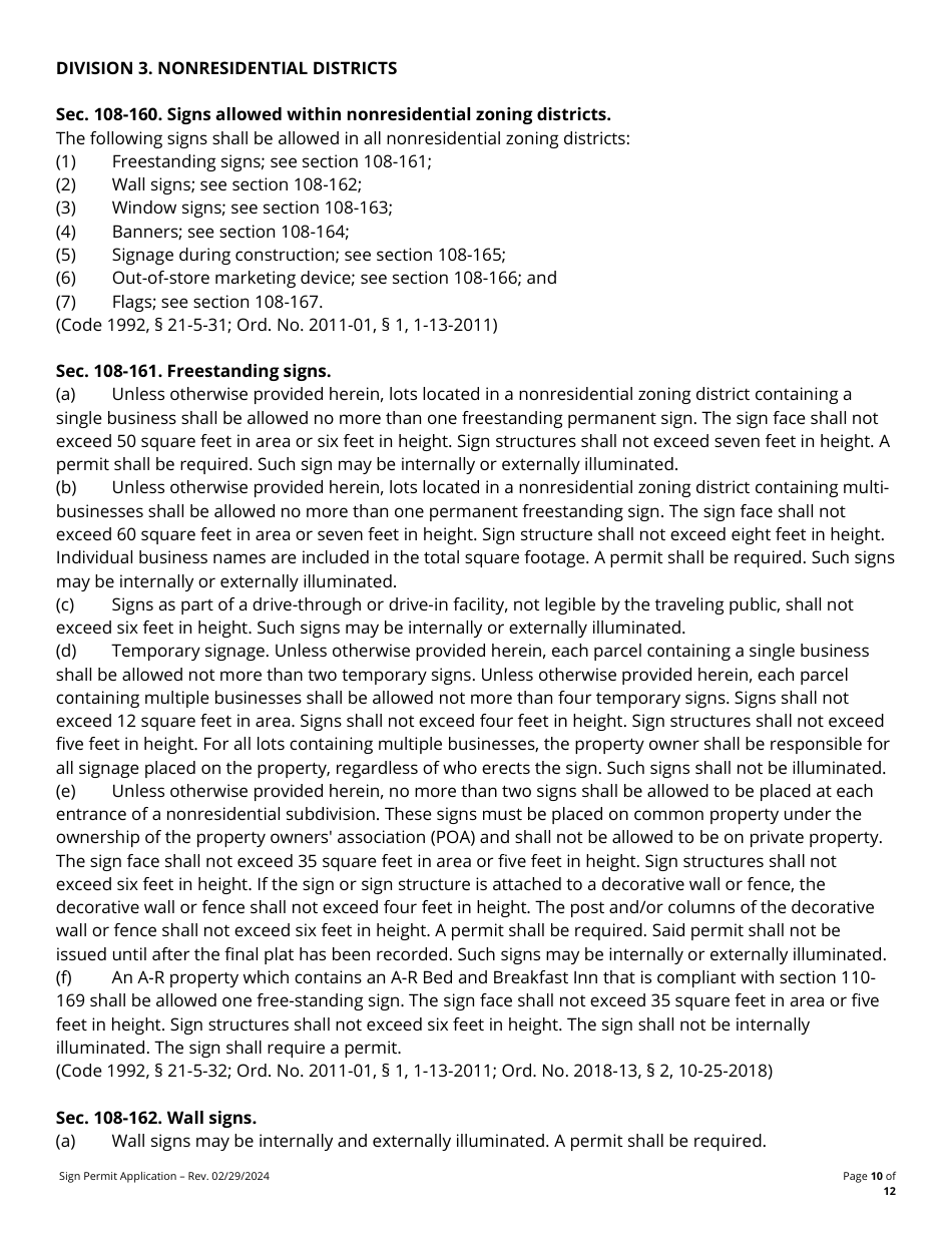 Sign Permit Application - Fayette County, Georgia (United States), Page 10