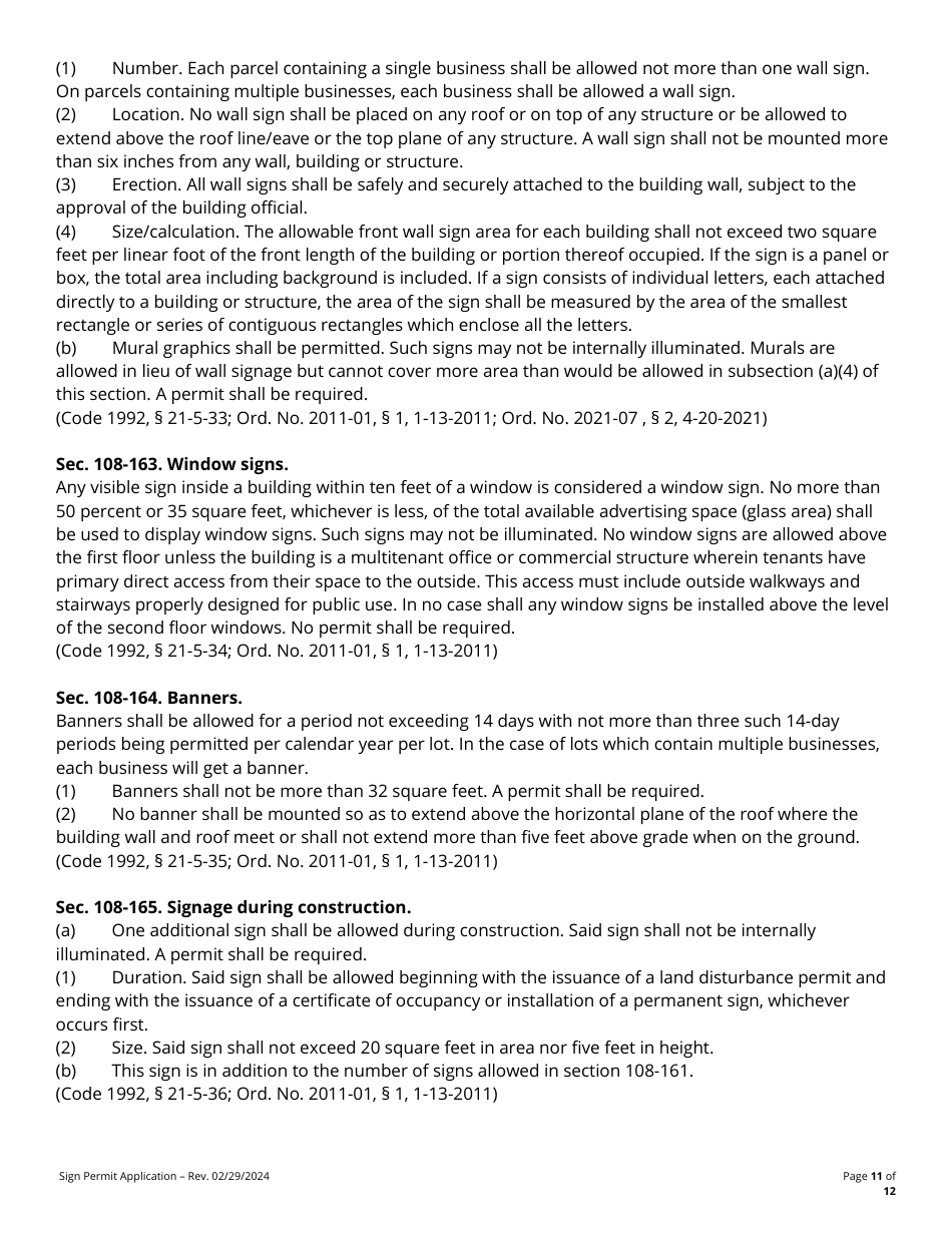 Sign Permit Application - Fayette County, Georgia (United States), Page 11