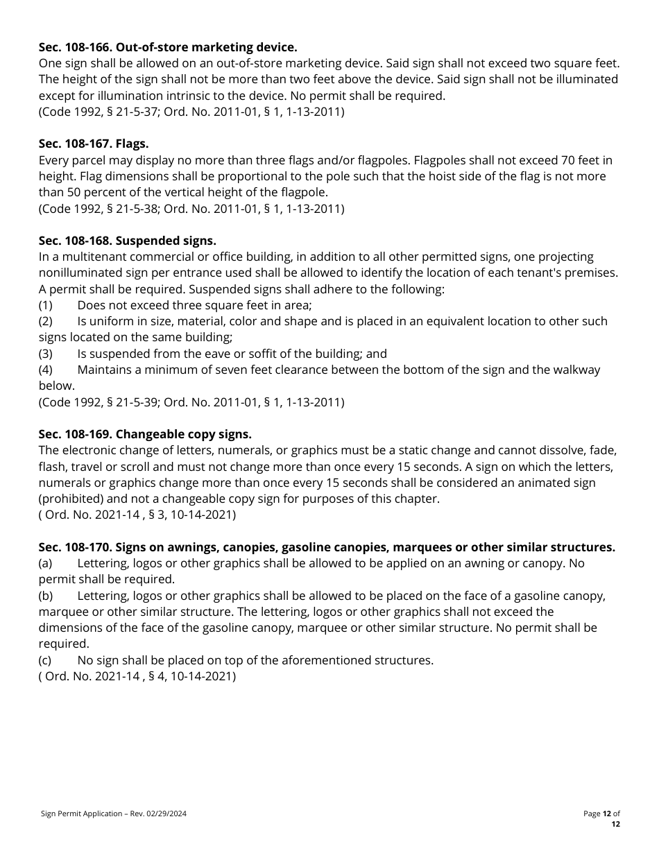 Sign Permit Application - Fayette County, Georgia (United States), Page 12