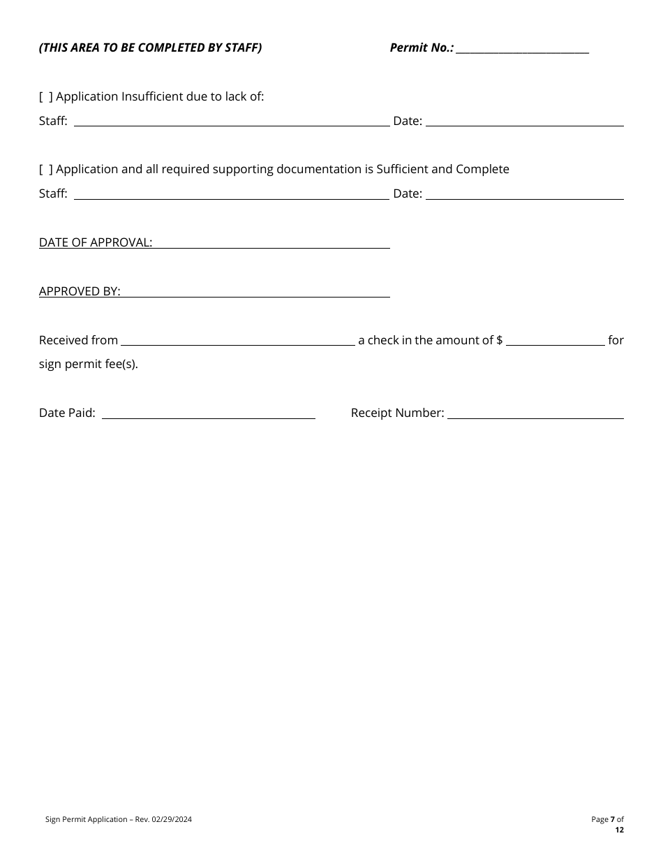 Sign Permit Application - Fayette County, Georgia (United States), Page 7