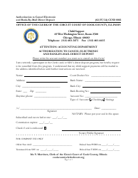Document preview: Form CCSD0002 Authorization to Cancel Electronic and Bank-By-Mail Direct Deposit - Cook County, Illinois