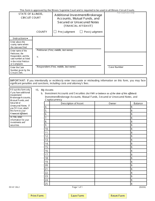 Form DV-B126.2  Printable Pdf
