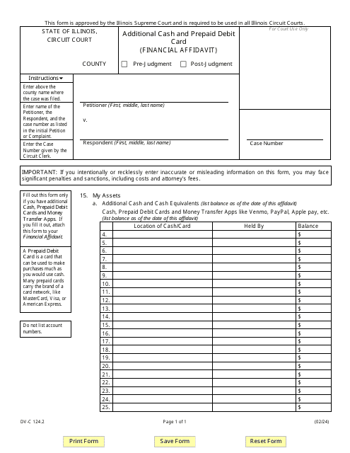 Form DV-C124.2  Printable Pdf
