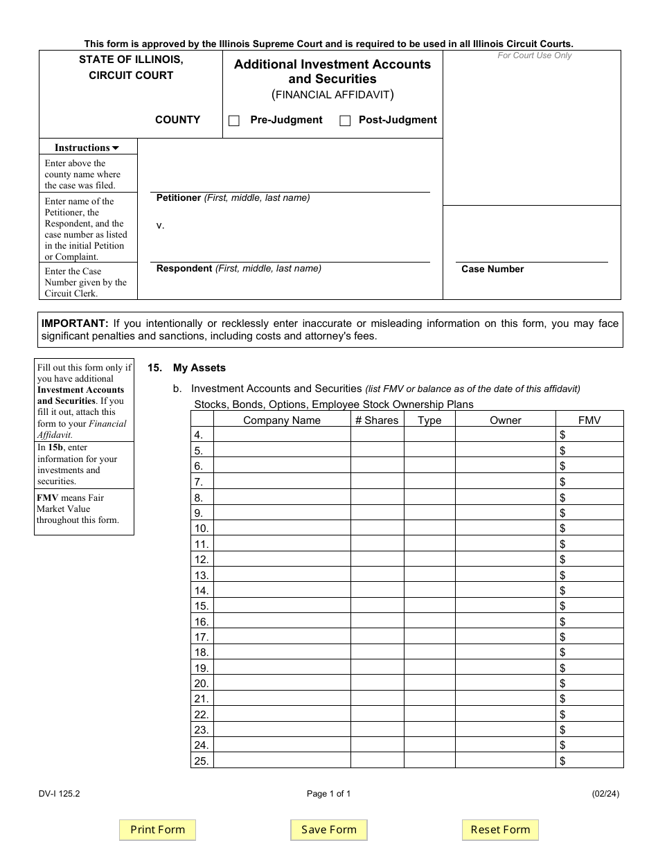 Form DV-I125.2 - Fill Out, Sign Online and Download Fillable PDF ...
