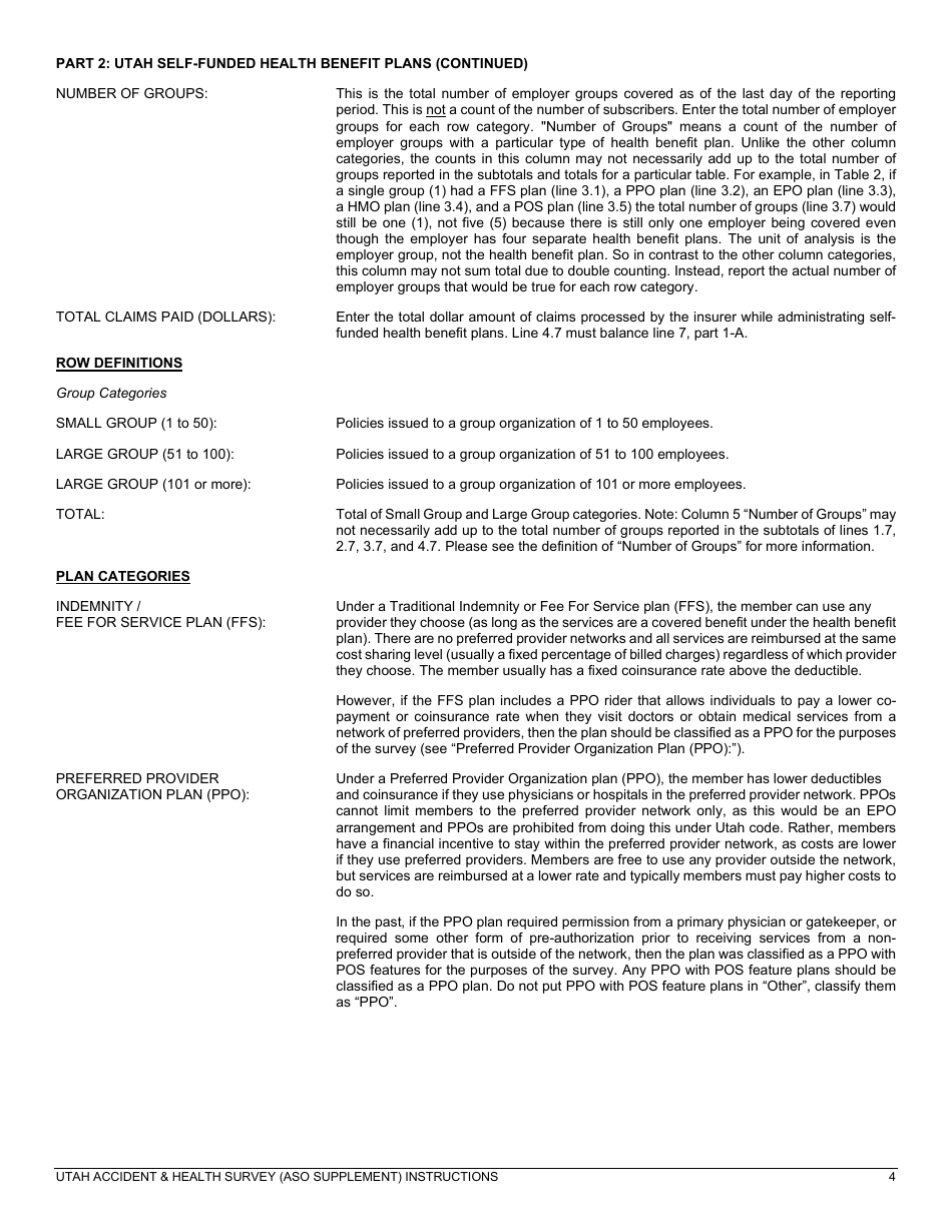 Instructions for Aso Supplement Form - Utah, Page 4