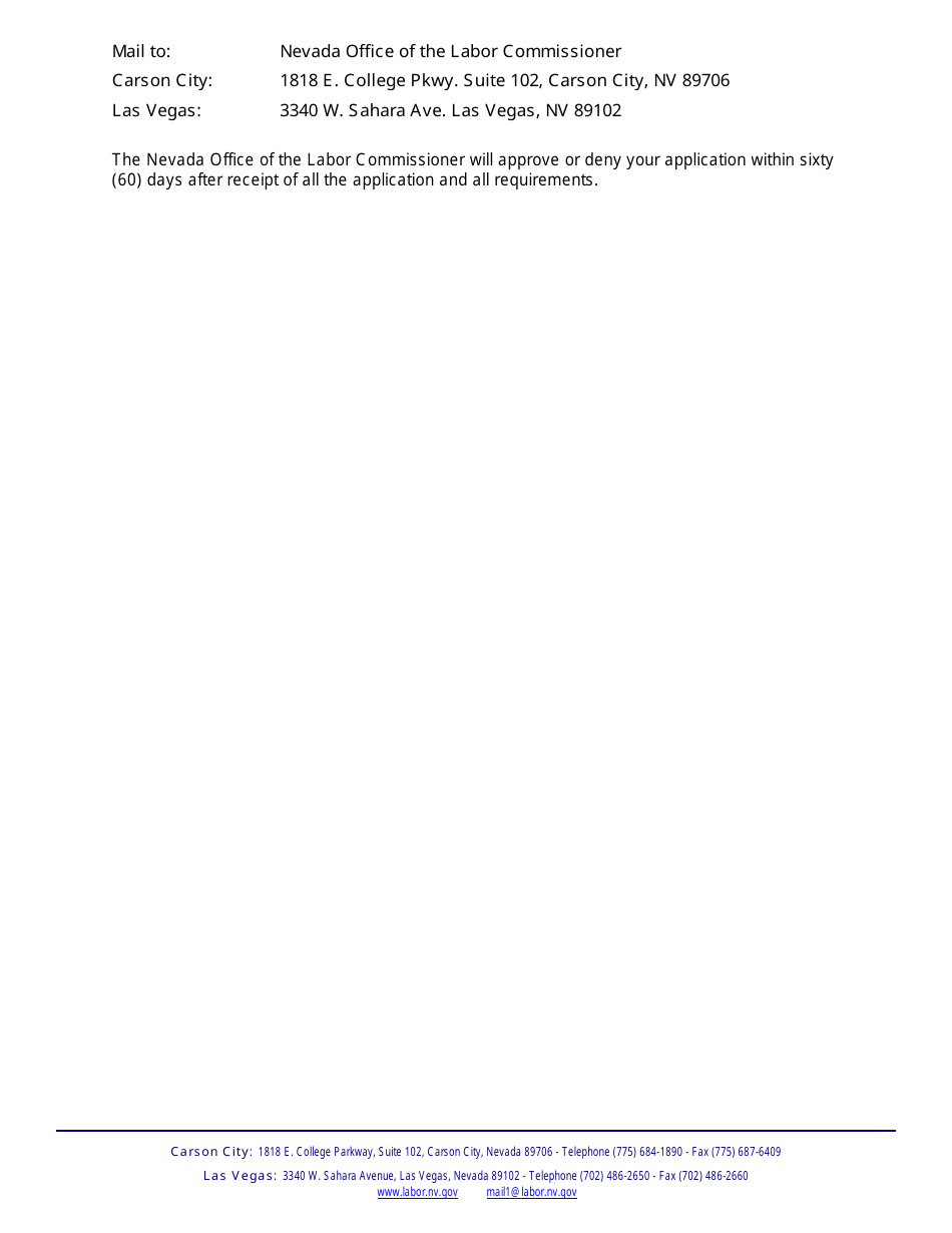 Instructions for Application for Employment Agency License - Nevada, Page 2