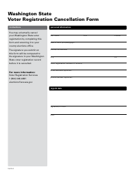Voter Registration Cancellation Form - Washington