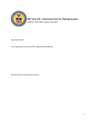 Form FMC-150 Information Form for Filed Agreements