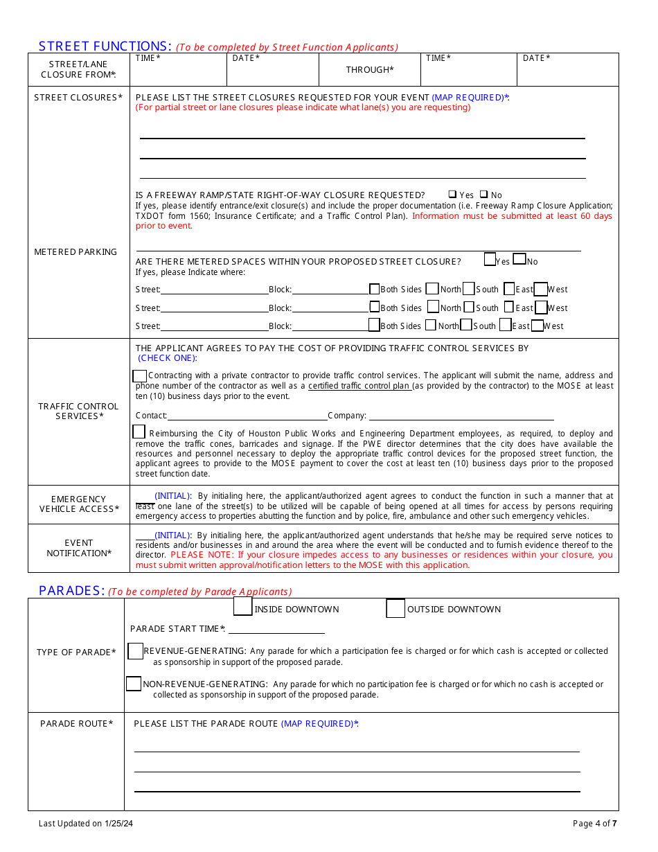 Special Event Application - City of Houston, Texas, Page 5