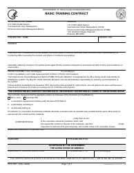 Form PHS-1881-1 Basic Training Contract