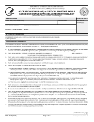 Document preview: Form PHS-7033 Accession Bonus (AB) or Critical Wartime Skills Accession Bonus (Cws-AB) Agreement Request