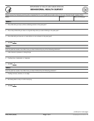 Document preview: Form PHS-7083 Behavioral Health Survey