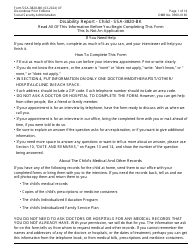 Document preview: Form SSA-3820-BK Disability Report - Child