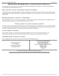 Form SSA-1199-OP70 Direct Deposit Sign-Up Form (Palestine), Page 2