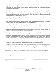 Application for Business Entity Insurance Producer, Consultant, Public or Claims Adjuster License - Louisiana, Page 8