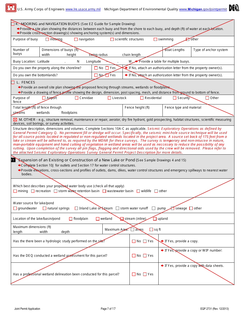 Applying for Seismic Exploration Under General Permit Q - Michigan, Page 11