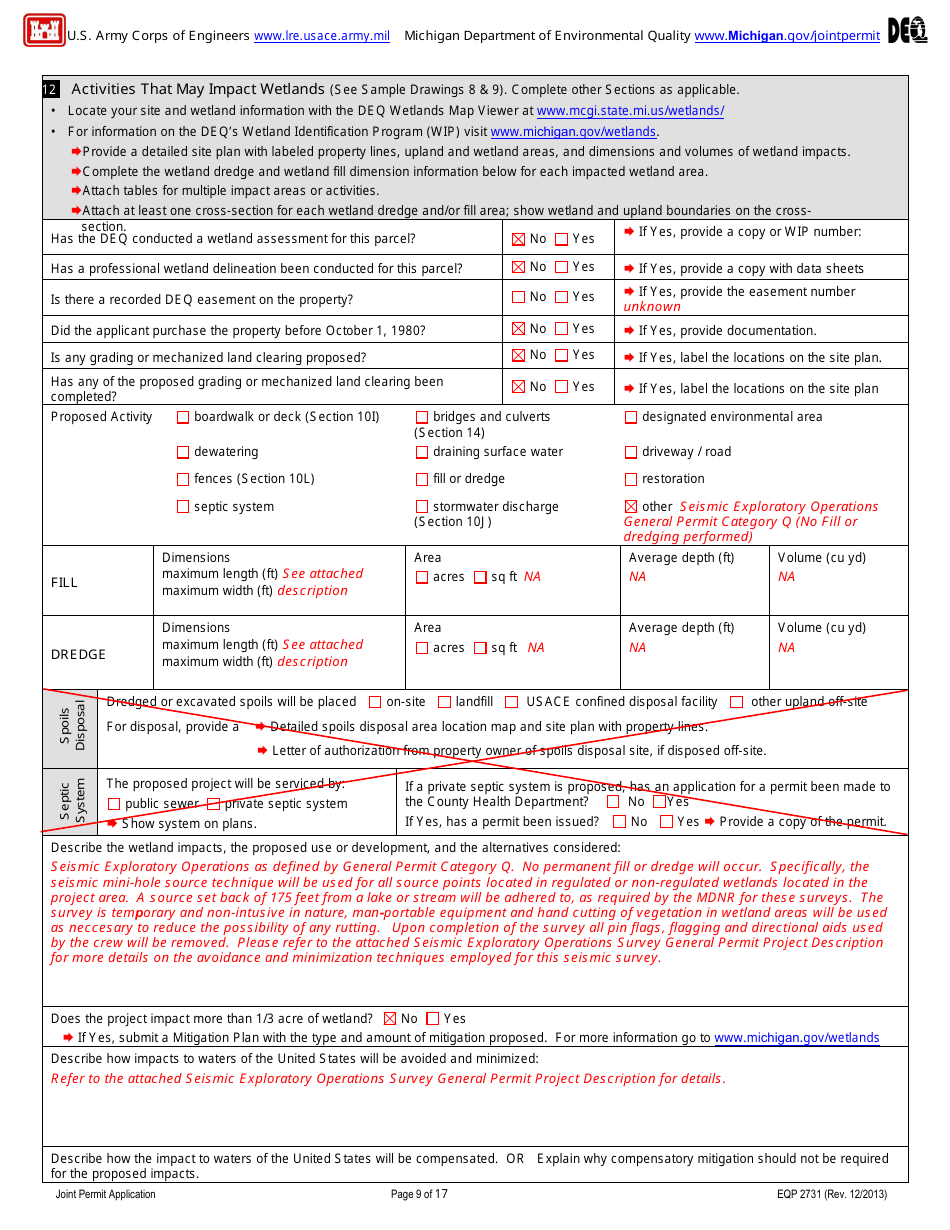 Applying for Seismic Exploration Under General Permit Q - Michigan, Page 13