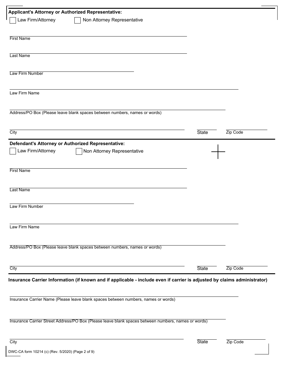 DWC-CA Form 10214(C) Compromise and Release - California, Page 2