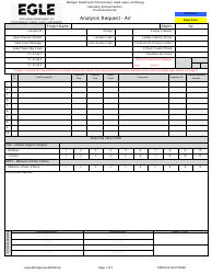 Form EQP4014-04 Analysis Request - Air - Michigan