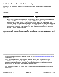 Form EQP5845 Annual Service Line Replacement Report - Michigan, Page 2