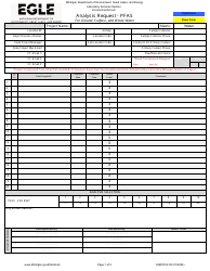 Form EQP4014-05 Analysis Request - Pfas for Ground, Surface, and Waste Water - Michigan